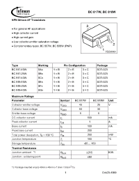 Datasheet BC817-40WE6327 manufacturer Infineon