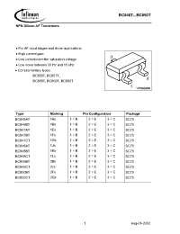 Datasheet BC846T manufacturer Infineon
