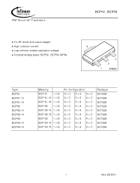 Datasheet BCP51-10E6327 manufacturer Infineon