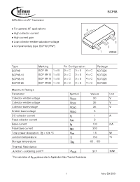 Datasheet BCP68-10E6327 manufacturer Infineon