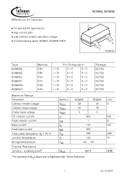 Datasheet BCW65CE6327 manufacturer Infineon