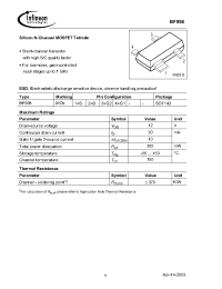 Datasheet BF998E6433 manufacturer Infineon