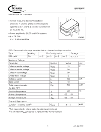 Datasheet BFP196WE6433 manufacturer Infineon