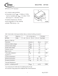 Datasheet BFP450 manufacturer Infineon