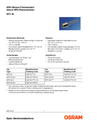 Datasheet BPX38-3/-4 manufacturer Infineon