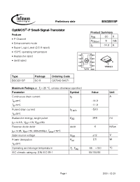 Datasheet BSO201SP manufacturer Infineon