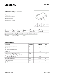 Datasheet BSP299 manufacturer Infineon