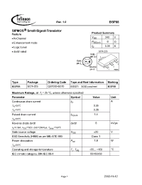 Datasheet BSP88 manufacturer Infineon