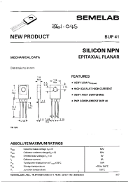 Datasheet BUP41 manufacturer Infineon
