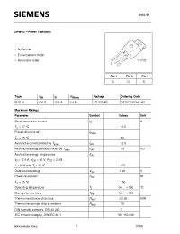 Datasheet BUZ61 manufacturer Infineon