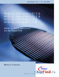 Datasheet HYB18L256160CF-7.5 manufacturer Infineon