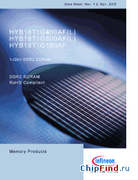 Datasheet HYB18T1G160BF-3.7 manufacturer Infineon