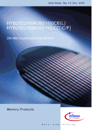 Datasheet HYB25D256400CC-6 manufacturer Infineon