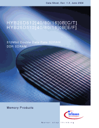 Datasheet HYB25D512160BE-5 manufacturer Infineon