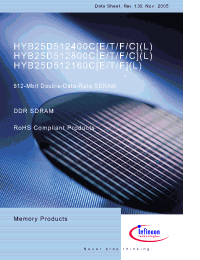 Datasheet HYB25D512800CC-6 manufacturer Infineon