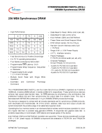 Datasheet HYB39S256160DT-8 manufacturer Infineon