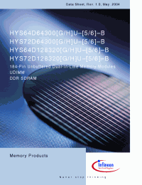 Datasheet HYS64D128320GU-6-B manufacturer Infineon