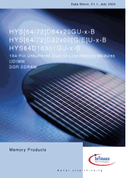 Datasheet HYS64D16301GU-8-B manufacturer Infineon