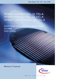Datasheet HYS64T128021GDL manufacturer Infineon