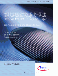 Datasheet HYS64T128021HDL-2.5-B manufacturer Infineon