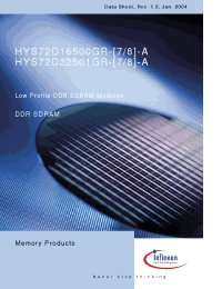 Datasheet HYS72D32101GR-8-A manufacturer Infineon