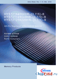 Datasheet HYS72T128000HR-3.7-B manufacturer Infineon