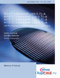 Datasheet HYS72T128020HP-3S-A manufacturer Infineon