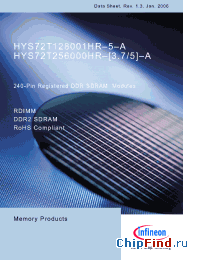 Datasheet HYS72T256000HP-3.7-A manufacturer Infineon