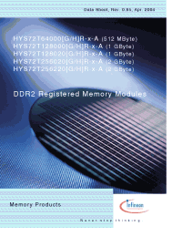 Datasheet HYS72T256220HR manufacturer Infineon