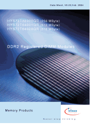 Datasheet HYS72T32000GR-37-A manufacturer Infineon