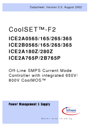 Datasheet ICE2B165 manufacturer Infineon