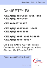Datasheet ICE3A0365 manufacturer Infineon