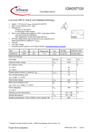 Datasheet IGW25T120 manufacturer Infineon