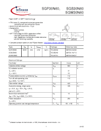 Datasheet SGP30N60 manufacturer Infineon
