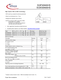Datasheet SGW30N60HS manufacturer Infineon