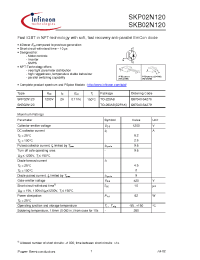 Datasheet SKP02N120 manufacturer Infineon