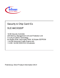 Datasheet SLE66CX320P-T85M4 manufacturer Infineon