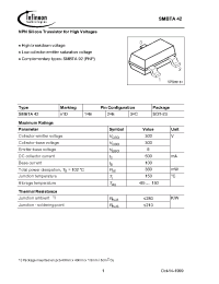 Datasheet SMBTA43E6327 manufacturer Infineon