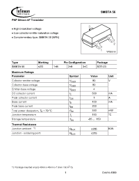 Datasheet SMBTA55E6327 manufacturer Infineon