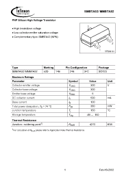Datasheet SMBTA92 manufacturer Infineon