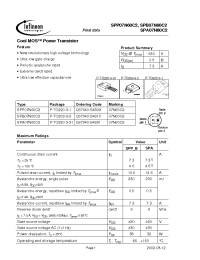 Datasheet SPA07N60C2 manufacturer Infineon