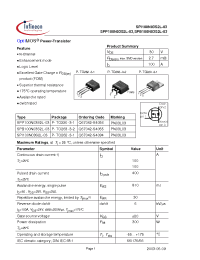 Datasheet SPB100N03S2L-03 manufacturer Infineon