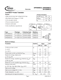 Datasheet SPB20N60C2 manufacturer Infineon