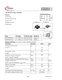 Datasheet SPB80N06S2L-11 manufacturer Infineon