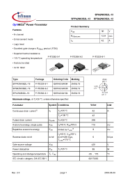 Datasheet SPI42N03S2L-13 manufacturer Infineon