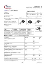 Datasheet SPI80N03S2L-03 manufacturer Infineon