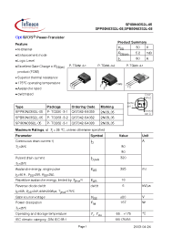 Datasheet SPI80N03S2L-05 manufacturer Infineon