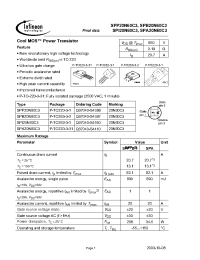 Datasheet SPP20N60C3 manufacturer Infineon