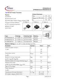 Datasheet SPP80N03S2-03 manufacturer Infineon