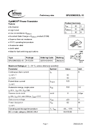 Datasheet SPU30N03S2L-10 manufacturer Infineon